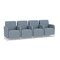 Lesro Siena Lounge Reception 4 Seat Tandem Seating, Brushed Steel, RS Rain Song Upholstery SN4103 - alternate 1